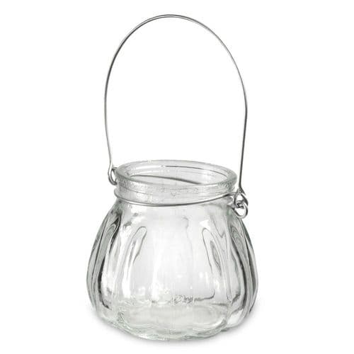 12 x Clear Glass Jar With Handle - 75mm x 70mm