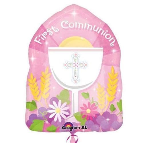 1st Communion Pink JuniorShape 14" x 18"