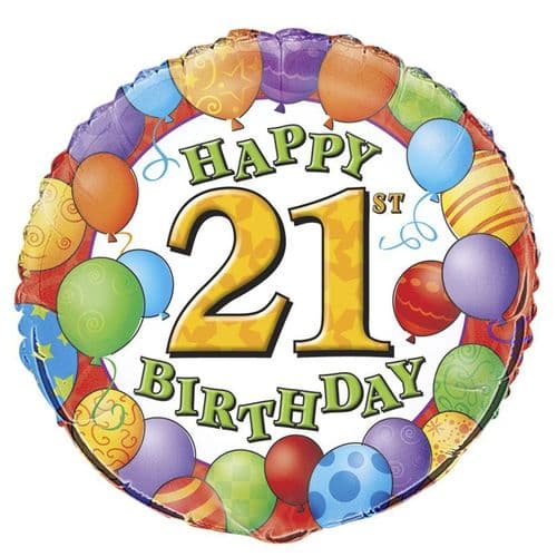 21st Happy Birthday Foil Balloon