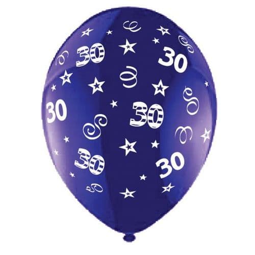 25 x 11" Birthday Perfection 30 Crystal Celebration Purple Balloons