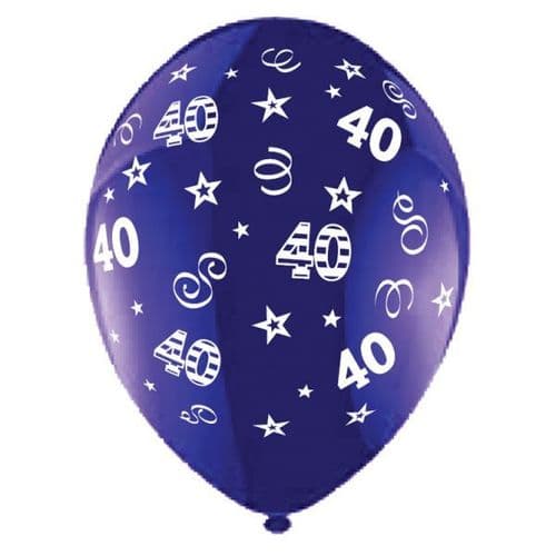25 x 11" Birthday Perfection 40 Crystal Celebration Purple Balloons