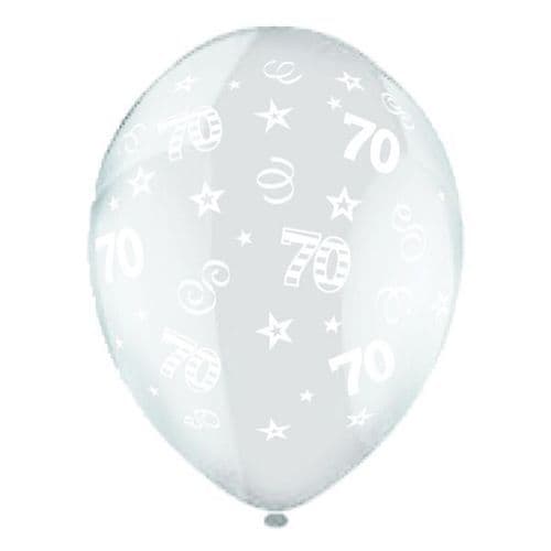 25 x 11" Birthday Perfection 70 Crystal Celebration Clear Balloons
