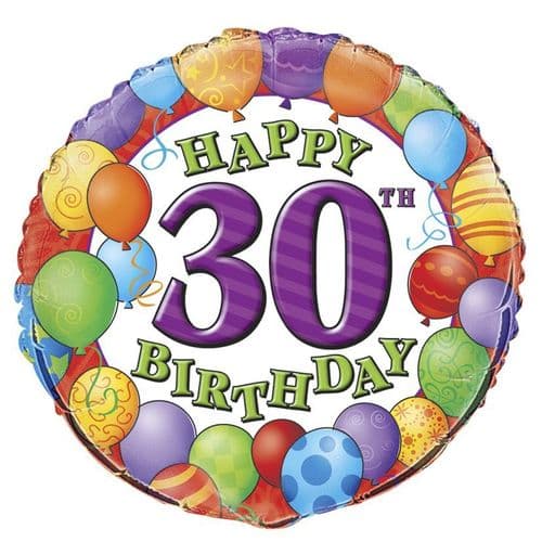 30th Happy Birthday Foil Balloon