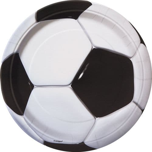 3D Soccer Football 9" Plates 8's