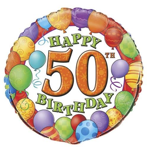 50th Happy Birthday Foil Balloon