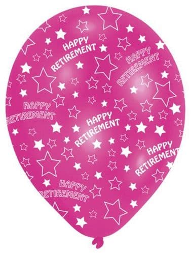 6 x 11" All Round Printed Happy Retirement Latex Balloons