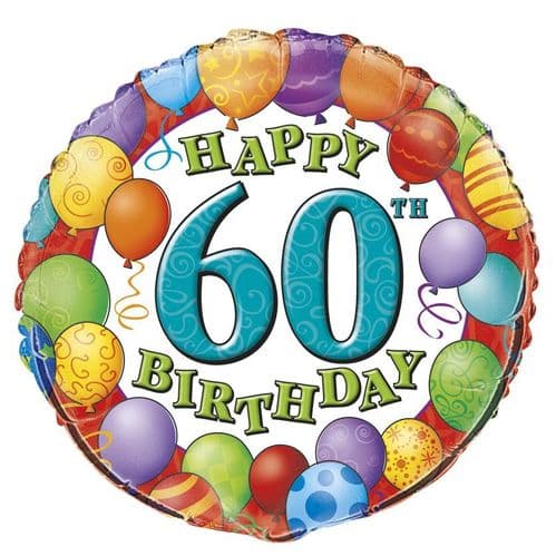 60th Happy Birthday Foil Balloon