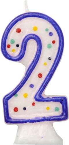 Age 2 Numeral Moulded Candle Blue