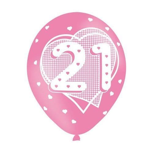 Age 21 Pink Latex Balloons