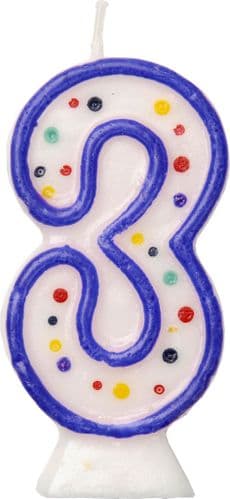 Age 3 Numeral Moulded Candle Blue