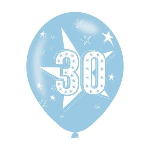 Age 30 Blue Latex Balloons