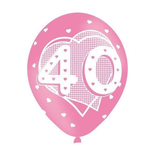 Age 40 Pink Latex Balloons