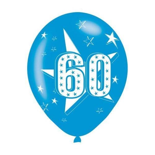 Age 60 Blue Latex Balloons