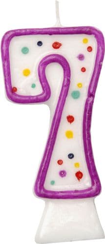 Age 7 Numeral Moulded Candle Purple