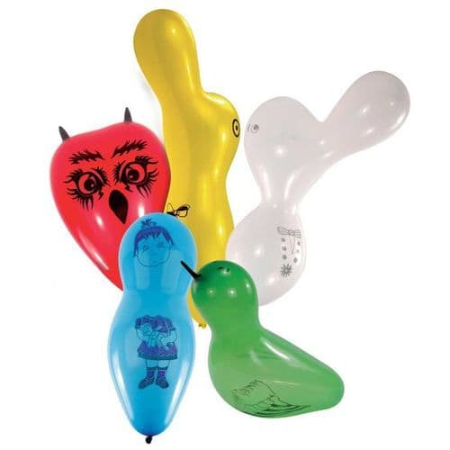 Assorted Shapes & Colours Latex Balloons 6 per pack.
