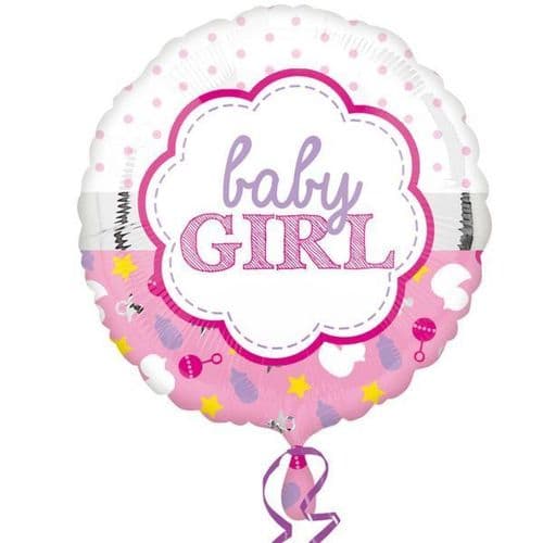 Baby Girl Scallop Standard Foil Balloon