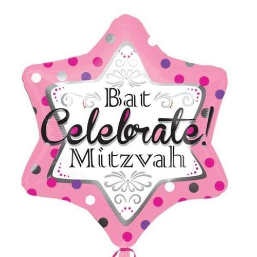 Bah Mitzvah Pink  Standard Foil Balloon