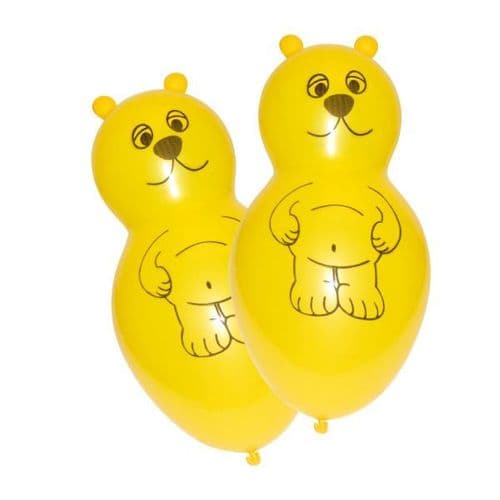 Bear Shaped Latex Balloons 4 per pack.