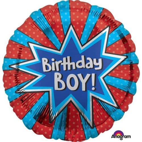 Birthday Boy Burst Standard Foil Balloon