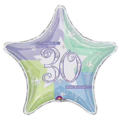 Birthday Shimmer 30th Prismatic Foil Balloon
