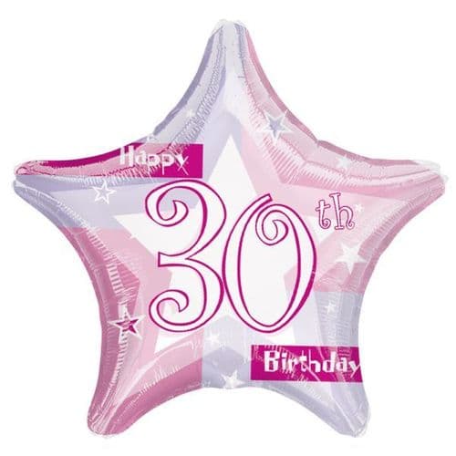 Birthday Shimmer Pink 30th Prismatic Foil Balloon
