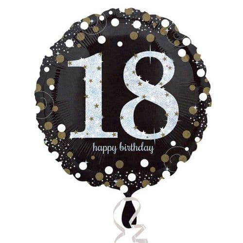 Black & Gold 18th Birthday Foil Balloon