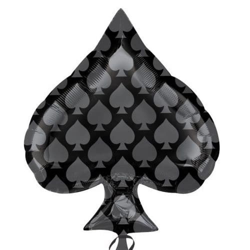 Black Spade Junior Shape Foil Balloon 18" x 22"