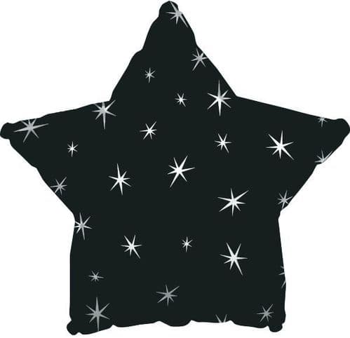 Black Sparkle Star Foil