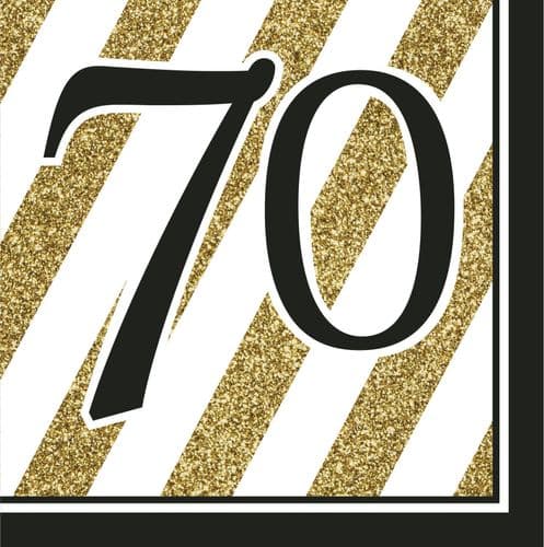 Black and Gold 70 Lunch Napkins 2 ply 16 per pack