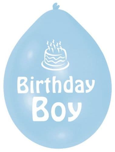 Blue Birthday Boy Latex Balloons
