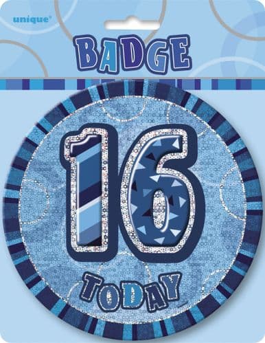 Blue Glitz 6'' Badge 16th