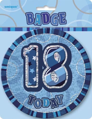 Blue Glitz 6'' Badge 18th