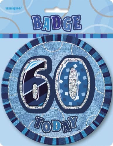 Blue Glitz 6'' Badge 60th