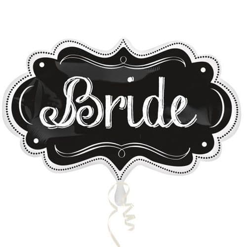 Bride Chalkboard Marquee SuperShape Foil Balloons 11" x 34"