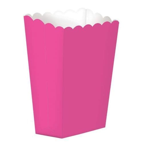 Bright Pink Large Paper Popcorn Boxes/10