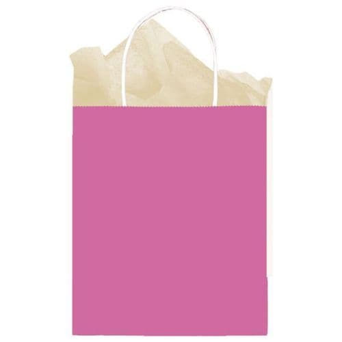 Bright Pink Paper Gift Bags 25cm x 20cm x 10cm