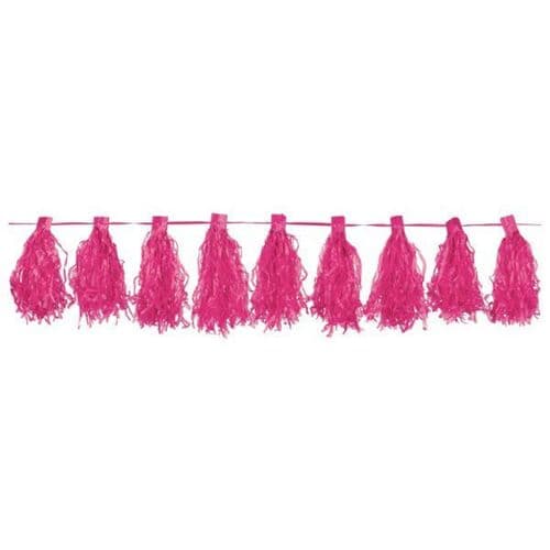 Bright Pink Tassel Garlands 3m