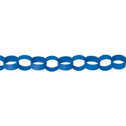 Bright Royal Blue Paper Chains Link Garlands 3.9m