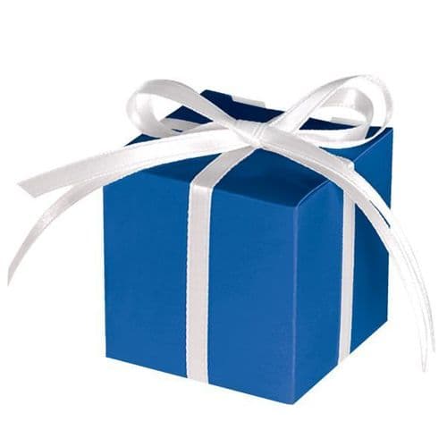 Bright Royal Blue Paper Treat Boxes 12 per pack.
