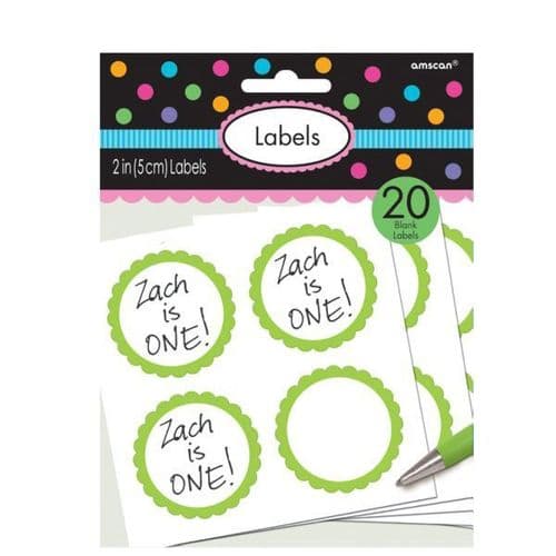 Candy Buffet Scalloped Labels Kiwi Green pack of 5.