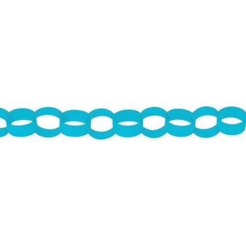 Caribbean Blue Paper Chains Link Garlands 3.9m
