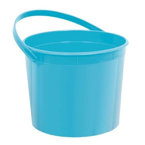 Caribbean Blue Plastic Bucket w/Handles