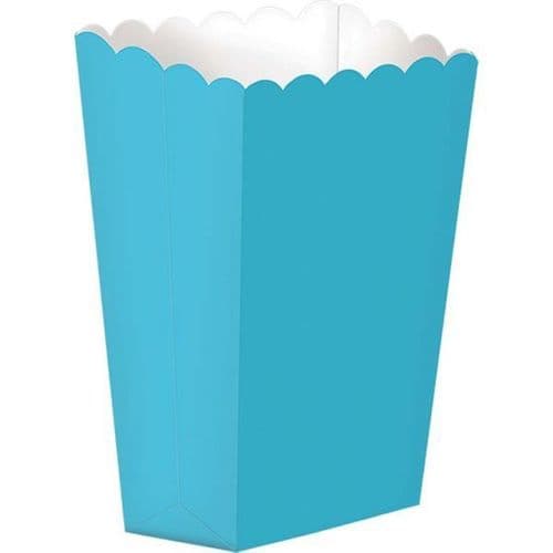 Caribbean Blue Small Paper Popcorn Boxes pack of 5.