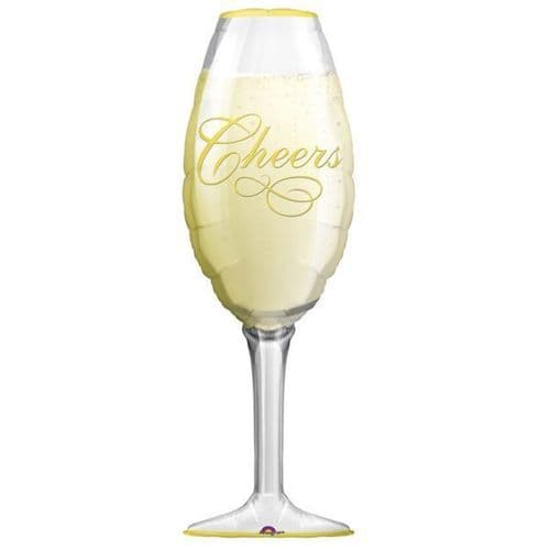 Champagne Glass SuperShape Foil Balloon 14" x 38"