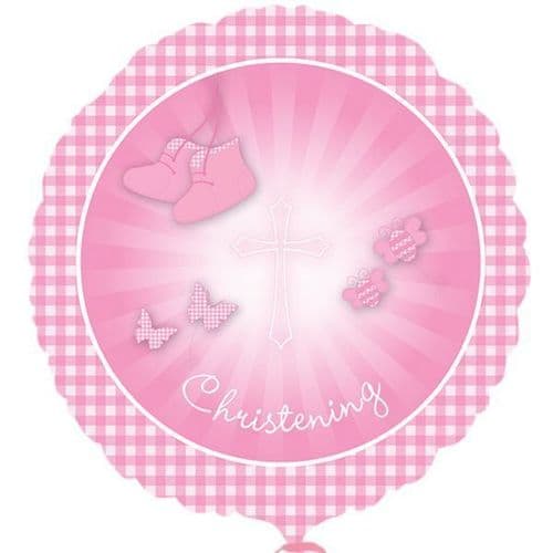 Christening Booties Pink Standard Foil Balloon