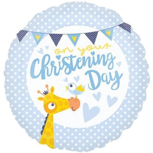 Christening Day Blue Standard Foil Balloon