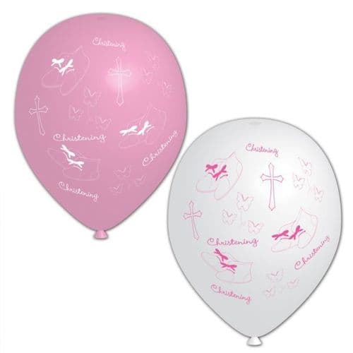 Christening Pink (All Over Print) - Latex Balloons 11" packet of 6