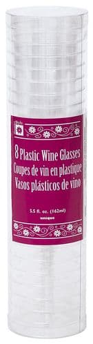 Clear Plastic 5.5oz Wine Glass 8's