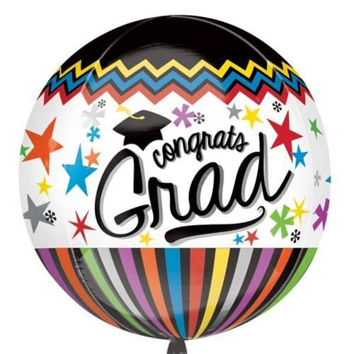 Congrats Grad Orbz Foil Balloon 15" x 16"
