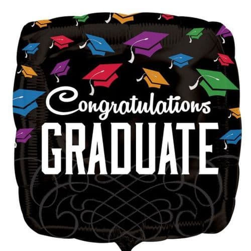 Congrats Graduate Black Foil Balloon